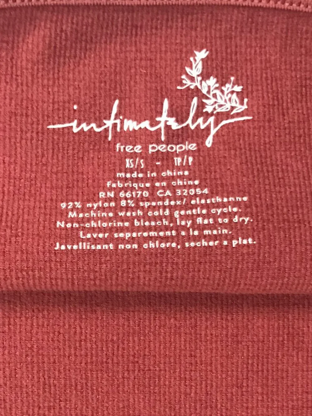 Free People Intimately Low Back Bralette XS/S Ribbed Knit NWOT